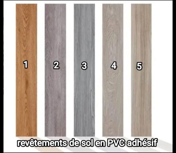 Revêtement de sol en pvc imitation bois gris claire