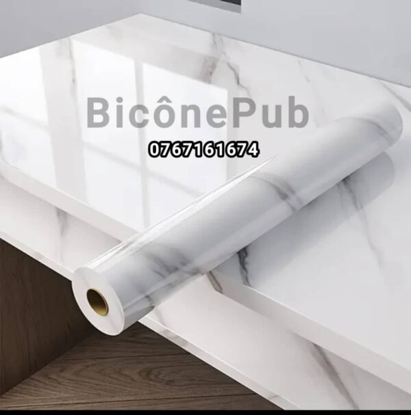 Papier peint mural en Caoutchouc imitation marbre blanc