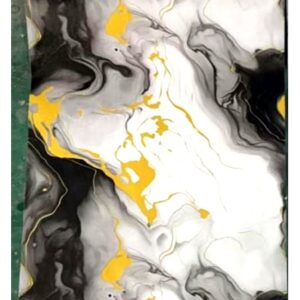 Papier peint adhésif en vinyle imitation marbre Noir-Blanc -Or